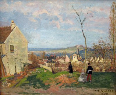 Louveciennes z Mont Valérien w tle autorstwa Camille Jacob Pissarro